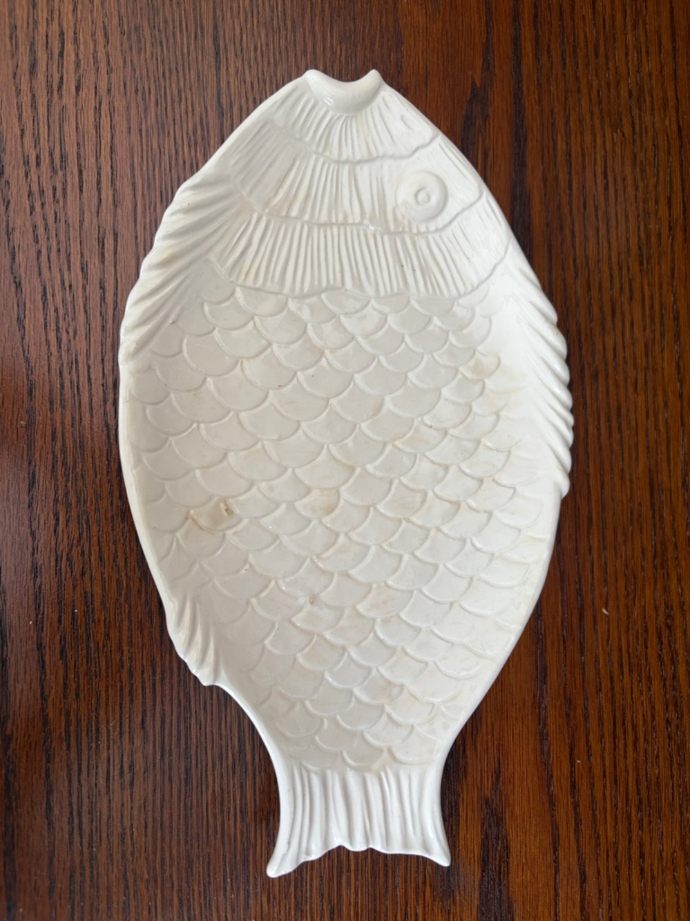 White Ceramic Fish-Shaped Dish - Made in Italy